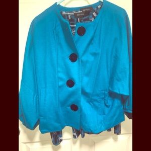 Karen Kane turquoise blazer size L with blouse